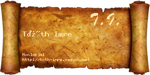 Tóth Imre névjegykártya