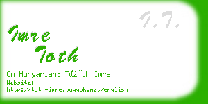 imre toth business card
